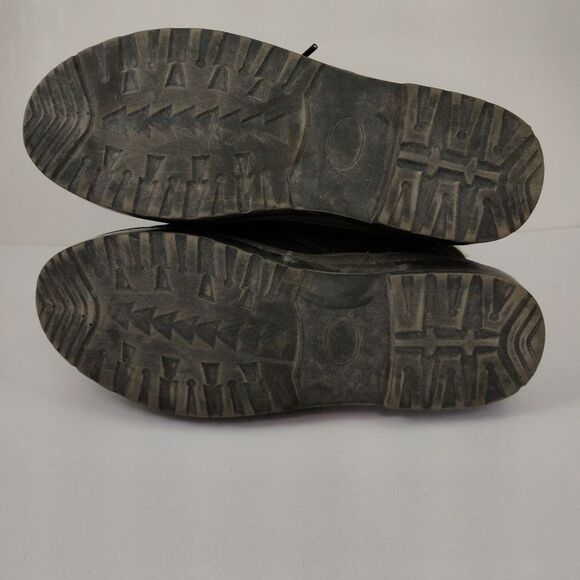 SQL Black Suede Boots Faux Fur lined  Black and Cream  Lace up size 7.5 - Picture 9 of 16